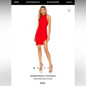 Amanda Uprichard Samba Dress in Crimson